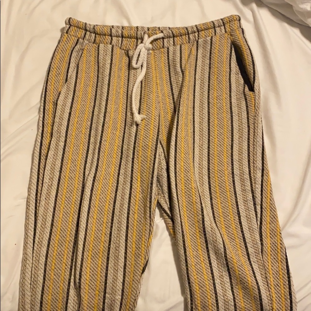 Yellow striped pants - ZARA